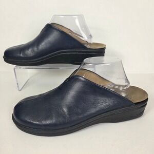 Arcopedico Leather Blue Mules Clogs Slip On Comfort Shoes Women's EU 41/US 10